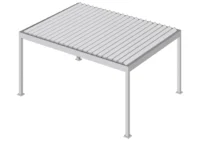 Moderne Terrassenüberdachung aus Aluminium mit Lamellendach